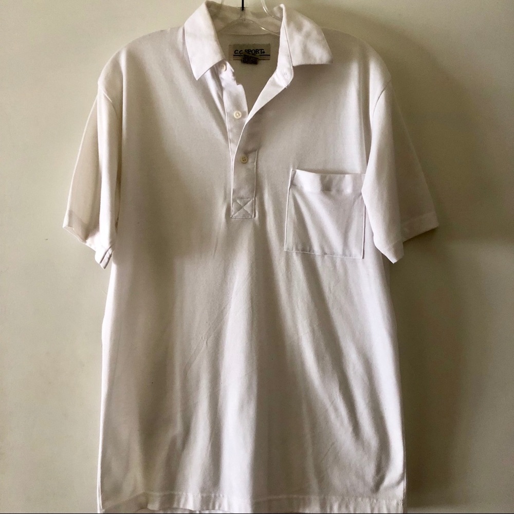 Men’s small white short sleeve polo